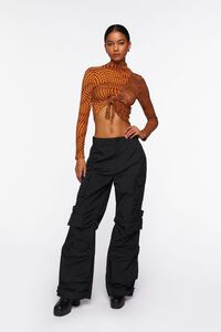 Abstract Print Ruched Crop Top, image 4