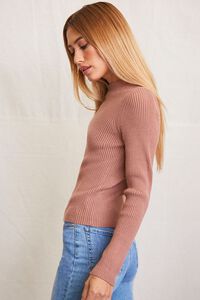 MOCHA Ribbed Mock Neck Sweater, image 2