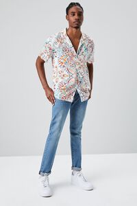 WHITE/MULTI Fitted Paisley Print Shirt, image 4