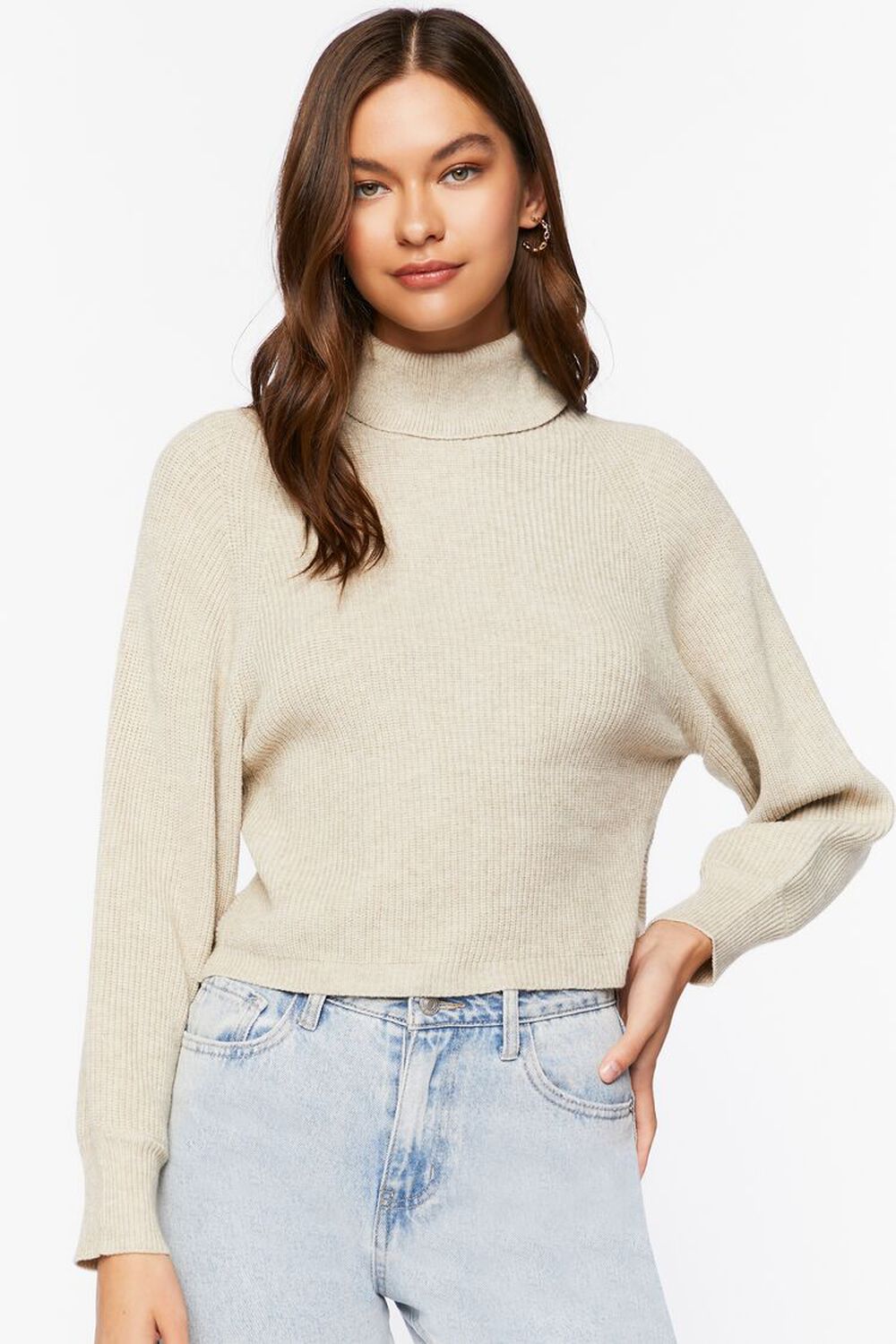 Tulip-Hem Turtleneck Sweater