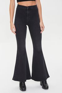 WASHED BLACK High-Rise Flare Jeans, image 2