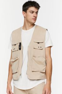 TAUPE Zip-Up Utility Vest, image 6