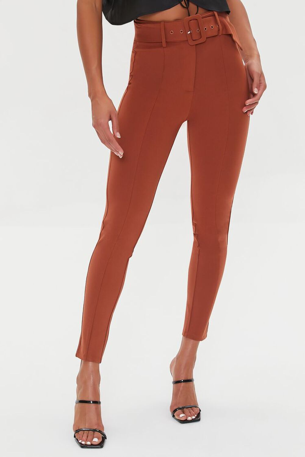 RUST Belted High-Rise Skinny Pants, image 2