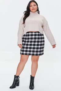 BLACK/MULTI Plus Size Plaid Mini Skirt, image 5