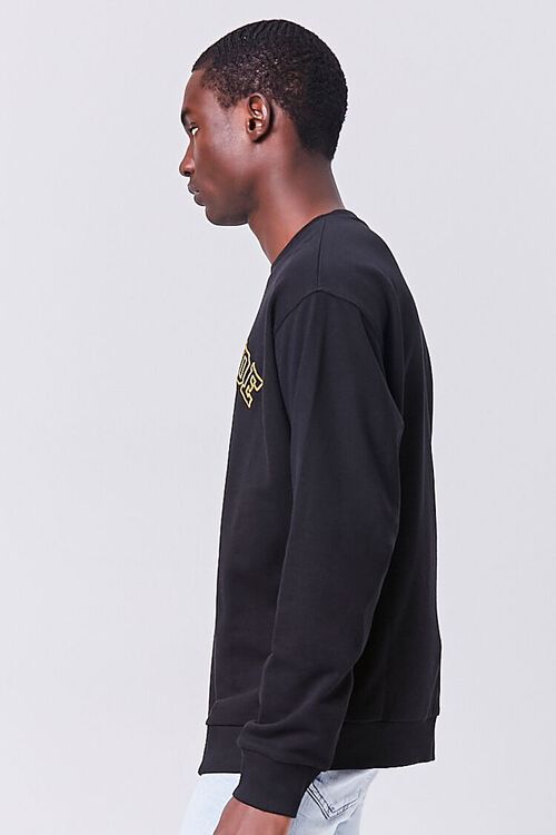 BLACK/YELLOW Worldwide Embroidered Graphic Pullover, image 2
