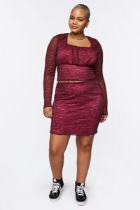 MERLOT/AZALEA Plus Size Lace Mini Skirt, image 5