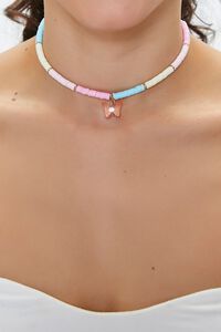 PINK/MULTI Butterfly Charm Choker Necklace, image 1
