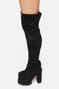 BLACK Faux Suede Over-The-Knee Boots, image 2