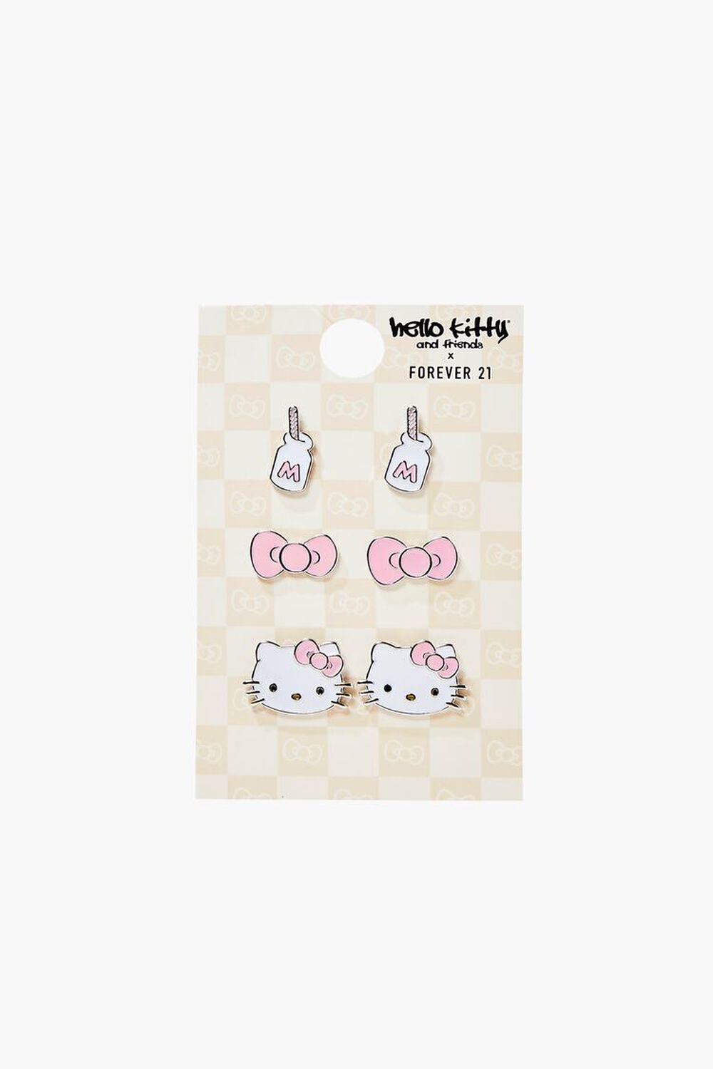 SILVER Hello Kitty Stud Earring Set, image 1