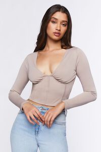 GOAT Plunging Bustier Crop Top, image 1