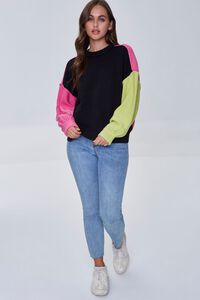 BLACK/MULTI Colorblock Drop-Shoulder Sweater, image 4