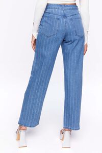 MEDIUM DENIM Rhinestone-Striped 90s-Fit Jeans, image 4