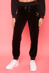 BLACK/SILVER Rhinestone Juicy Couture Velour Joggers, image 2