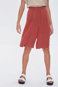 RUST Linen-Blend Bermuda Shorts, image 2