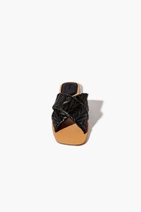BLACK Textured Crisscross Sandals, image 4
