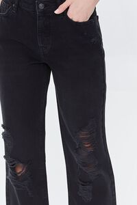 Recycled Cotton Frayed Mid-Rise Baggy Jeans, image 5