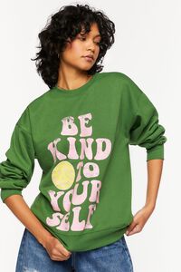 GREEN/MULTI Be Kind To Yourself Graphic Pullover, image 1