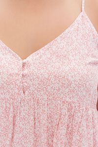 RED/CREAM Plus Size Floral Cami Mini Dress, image 5