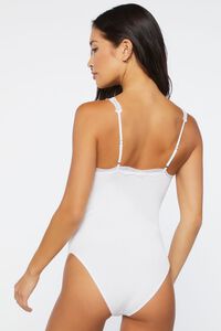 WHITE Seamless Lace-Trim Bodysuit, image 3