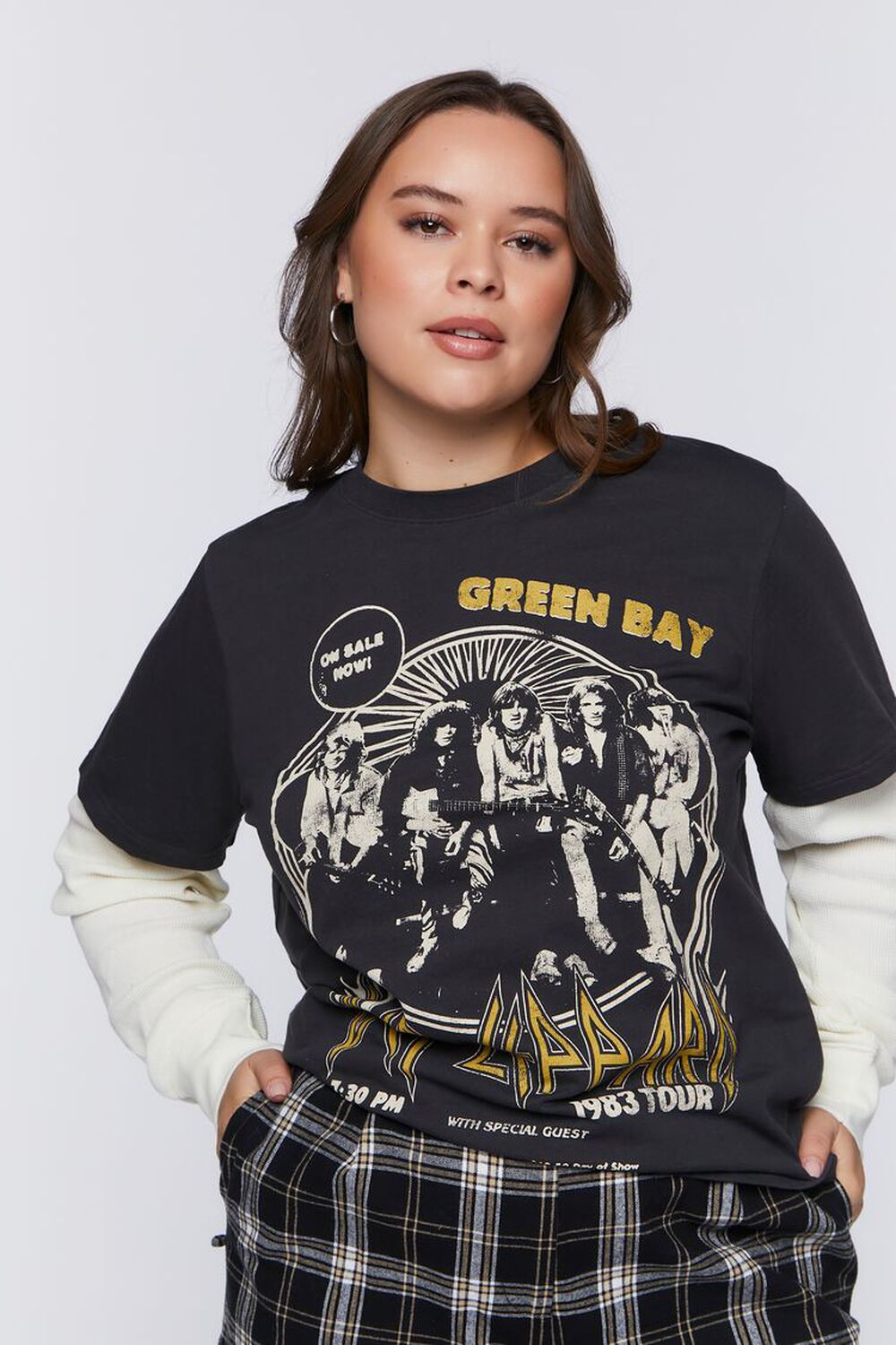 BLACK/MULTI Plus Size Def Leppard Graphic Combo Tee, image 1