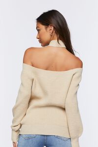 BEIGE Crisscross Off-the-Shoulder Sweater, image 3