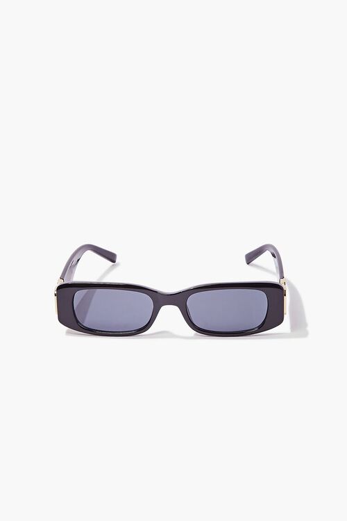 BLACK/BLACK Slim Rectangular Sunglasses, image 3