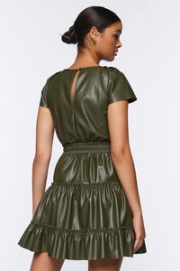 OLIVE Faux Leather Tiered Mini Dress, image 3