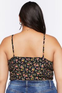 BLACK/MULTI Plus Size Floral Print Bodysuit, image 3