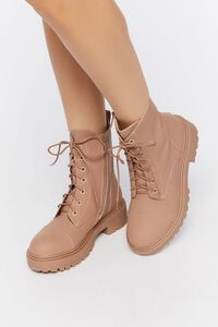 NUDE Lace-Up Faux Leather Booties, image 1