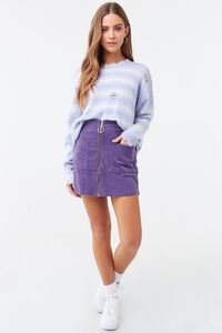 LAVENDER/CREAM Brushed Distressed Striped Sweater, image 4