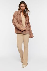 TAUPE Quilted Zip-Up Jacket, image 5