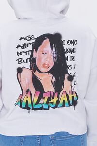 WHITE/MULTI Plus Size Aaliyah Graphic Hoodie, image 6