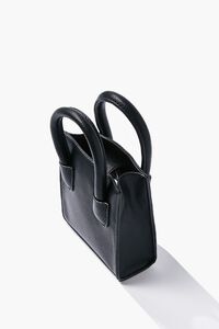 BLACK Mini Faux Leather Crossbody Bag, image 2