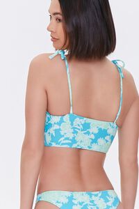 AQUA/GREEN Floral Bralette Bikini Top, image 3