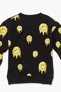 BLACK/YELLOW Kids Happy Face Pullover (Girls + Boys), image 3