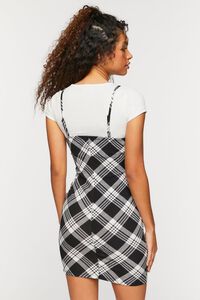 BLACK/WHITE Plaid Mini Cami Dress, image 3