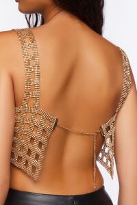 CLEAR/GOLD Open-Back Chainmail Crop Top, image 2