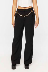 BLACK Toggle Chain High-Rise Trousers, image 2