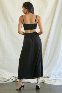 BLACK Smocked Cutout Maxi Dress, image 3