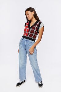 RED/MULTI Mixed Plaid Sweater Vest, image 5