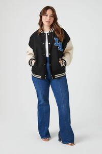 BLACK/MULTI Plus Size Los Angeles Varsity Jacket, image 4