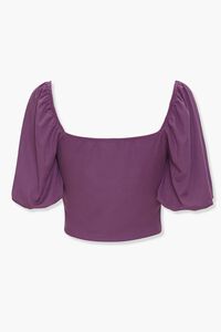LAVENDER Ribbed Gathered-Sleeve Top, image 2
