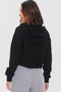 BLACK Basic Fleece Zip-Up Hoodie, image 3