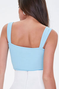 SKY BLUE Knotted Cropped Tank Top, image 3
