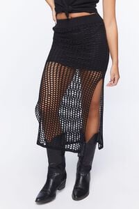 BLACK Crochet Tank Top & Midi Skirt Set, image 5