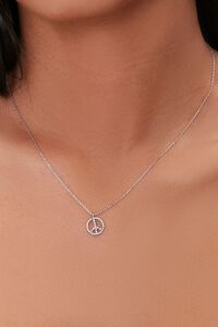 SILVER Peace Charm Necklace, image 1