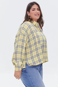 POPCORN/MULTI Plus Size Plaid Shirt, image 2