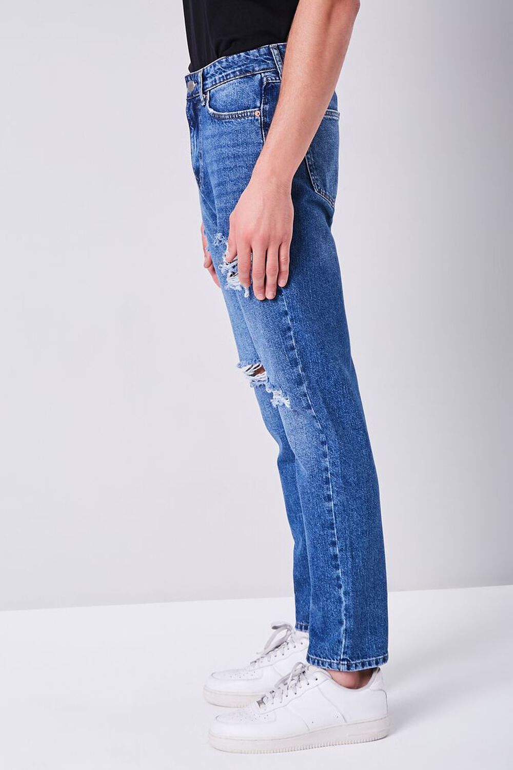 Distressed Straight-Leg Jeans