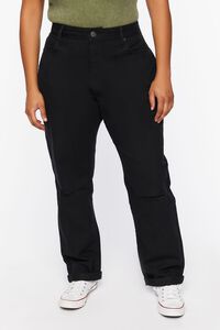 DENIM BLACK Plus Size Baggy Straight-Leg Jeans, image 2