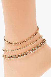 GOLD Upcycled Chain Anklet Set, image 2